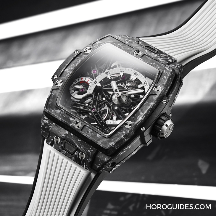 HUBLOT - SPIRIT OF BIG BANG - 645.JX.5120.RT - 直搗靈魂的爆炸性美學|Hublot Spirit Of Big Bang 陀飛輪5日鍊腕錶-白色碳纖維款、藍寶石款