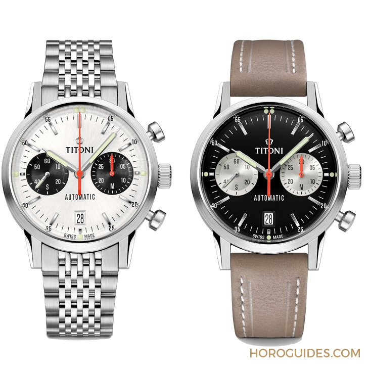 TITONI - HERITAGE - 94020 S-680 - 你要復刻古董味還是摩登熊貓面？Titoni Heritage計時碼錶94019與94020