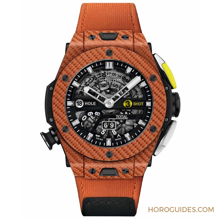 HUBLOT - BIG BANG - 416.YO.1120.VR - 橘色、超輕量、可計桿數，Hublot Big Bang Unico高爾夫球錶新色亮相