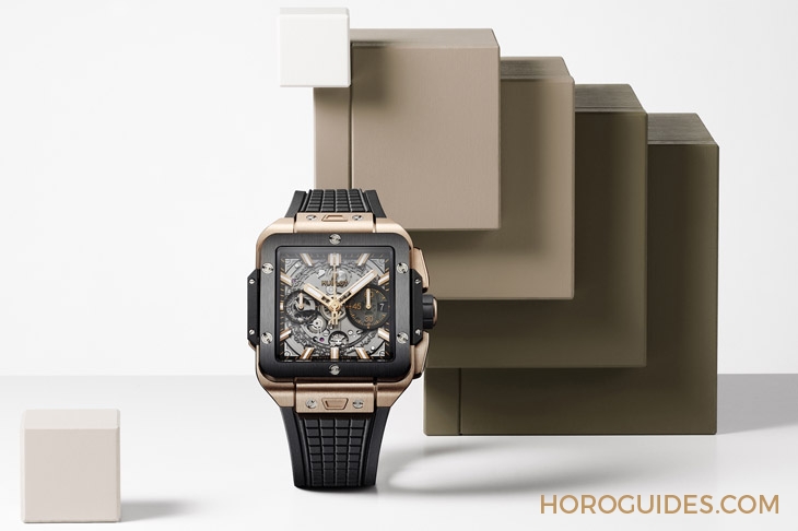 HUBLOT - SQUARE BANG - 821.OM.0180.RX - 高階運動方錶這樣搭,怎一個瀟灑了得|Hublot Square Bang Unico計時碼錶