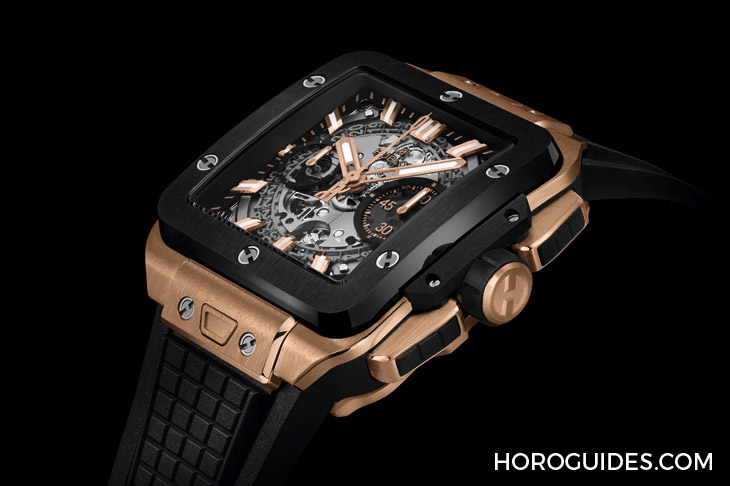 HUBLOT - SQUARE BANG - 821.OM.0180.RX - 高階運動方錶這樣搭,怎一個瀟灑了得|Hublot Square Bang Unico計時碼錶