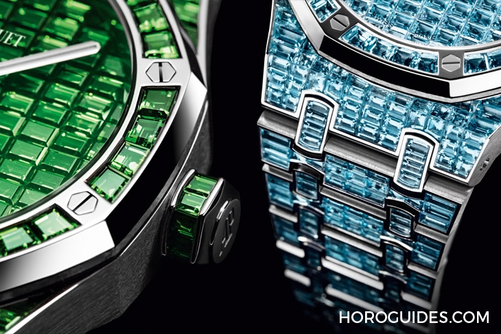 AUDEMARS PIGUET - ROYAL OAK - 15554BC.EE.1274BC.01 - 10種寶石上陣!款款都是主角|愛彼皇家橡樹系列自動上鍊腕錶白金款