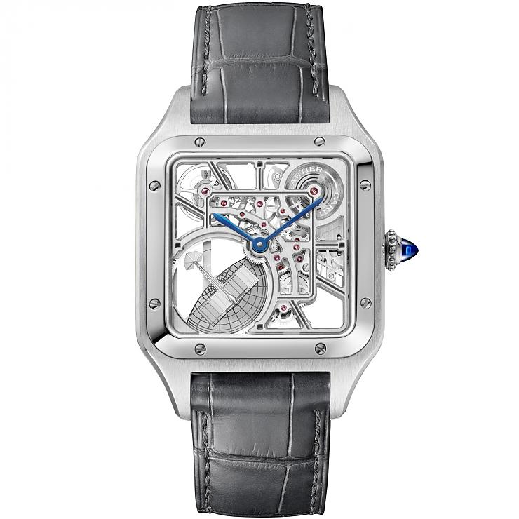 Cartier Santos-Dumont出現滑翔中的小飛機|Santos-Dumont微型自動盤鏤空腕錶