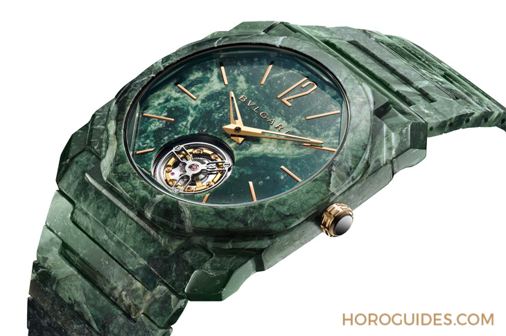 BVLGARI - 奇絕之美!前衛演繹羅馬帝國魂,BVLGARI Octo Finnisimo超薄陀飛輪腕錶大理石款