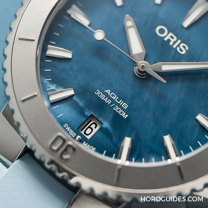 ORIS - AQUIS - 01 733 7770 4155-07 4 18 65FC - 水漾波光,Oris Aquis日期錶珍珠母貝面盤款