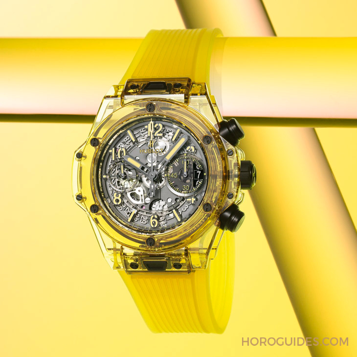 HUBLOT - BIG BANG - 441.JY.4909.RT - 鮮亮奪目,Hublot Big Bang Unico黃色藍寶石腕錶
