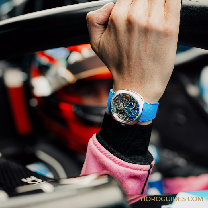 H. MOSER & CIE - STREAMLINER - 6811-1200 - 展現疾速行動力的聯名宣言:H. Moser & Cie.疾速者圓柱陀飛輪鏤空腕錶Alpine限量版