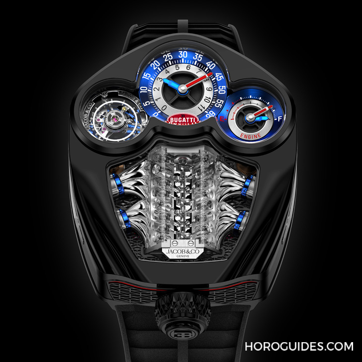 JACOB & CO. - BUGATTI - BU300.22.AA.AA.A - 戴著走的V16氣缸引擎|Jacob & Co.發表超跑Bugatti Tourbillon同名限量腕錶