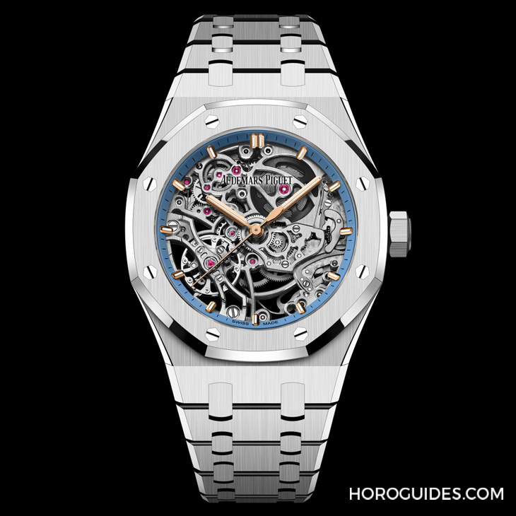 AUDEMARS PIGUET - ROYAL OAK - 15467BC.OO.1256BC.01 - 單一色調、經典修飾，愛彼皇家橡樹系列雙擺輪鏤空腕錶37毫米新作俐落登場