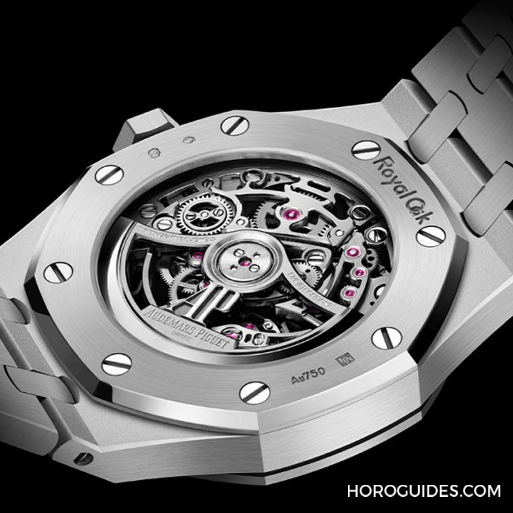 AUDEMARS PIGUET - ROYAL OAK - 15467BC.OO.1256BC.01 - 單一色調、經典修飾，愛彼皇家橡樹系列雙擺輪鏤空腕錶37毫米新作俐落登場