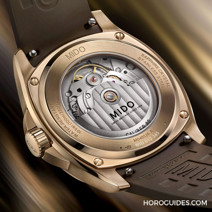 MIDO - MULTIFORT - M049.526.37.291.00 - 電視機殼型復古摩登魅力再襲,MIDO先鋒系列TV腕錶以漸變巧克力色面盤溫暖深冬