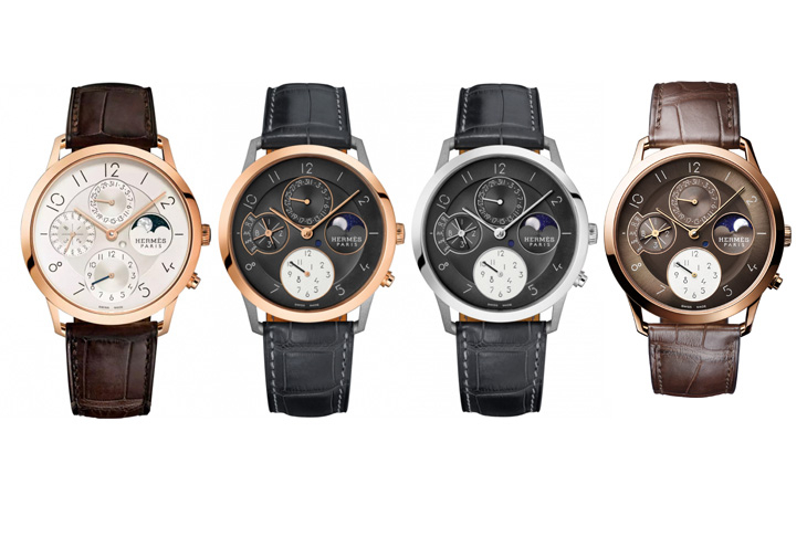 HERMES - Slim dʼHermès - W041406WW00 - 玫瑰金棕面，Hermès Slim d’Hermès Quantième Perpétuel萬年曆腕錶延伸新作亮相