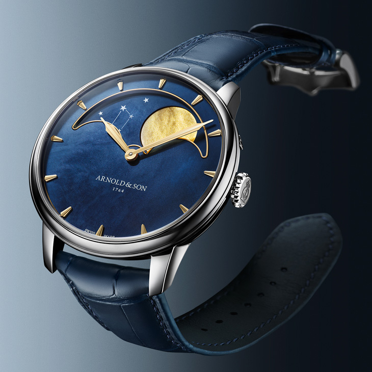 ARNOLD & Son - PERPETUAL MOON - 1GLBS.M03A.C263S - 藍月、金月與紅月，Arnold & Son月相腕錶Colours of the Moon限量版捕捉月色變化