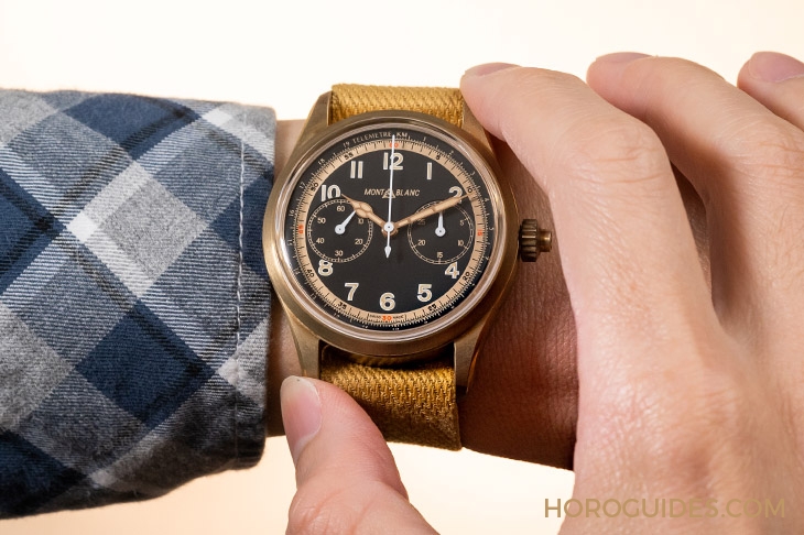 MONTBLANC - 1858 - 125583 - 青銅加身,徹底復古|MONTBLANC 1858單按把計時碼錶