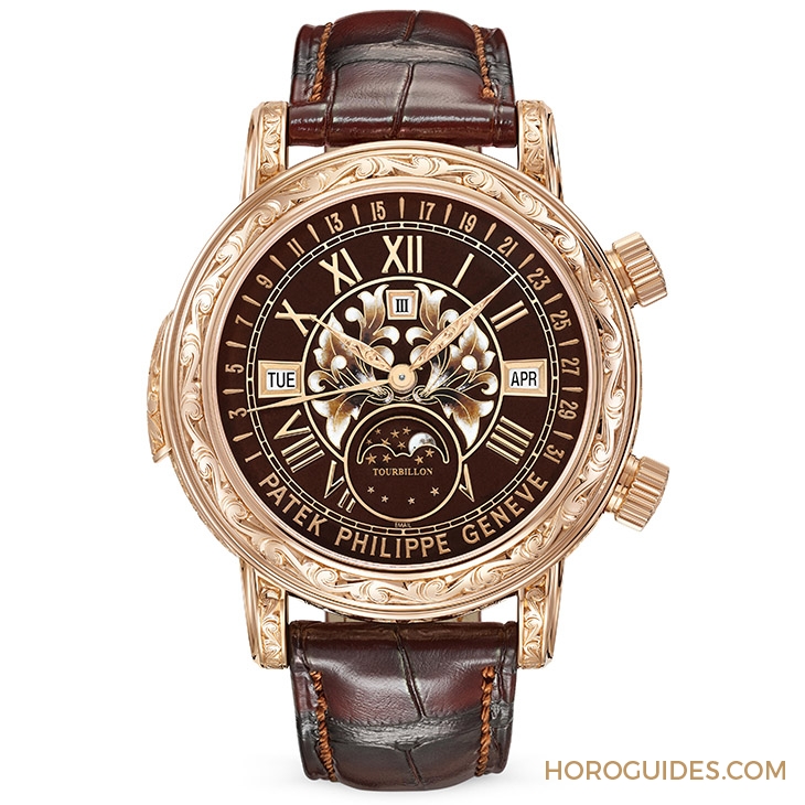 PATEK PHILIPPE - GRAND COMPLICATIONS - 6002R-001 - 百達翡麗6002R Sky Moon Tourbillon新款深棕面,再現頂級複雜功能