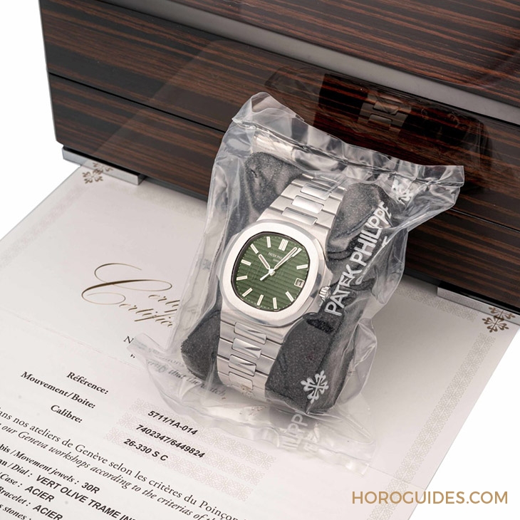 PATEK PHILIPPE - NAUTILUS - 5711/1A-014 - 百達翡麗Nautilus 5711綠面首次登上拍賣,「單封Sealed」定價11倍落槌拍出