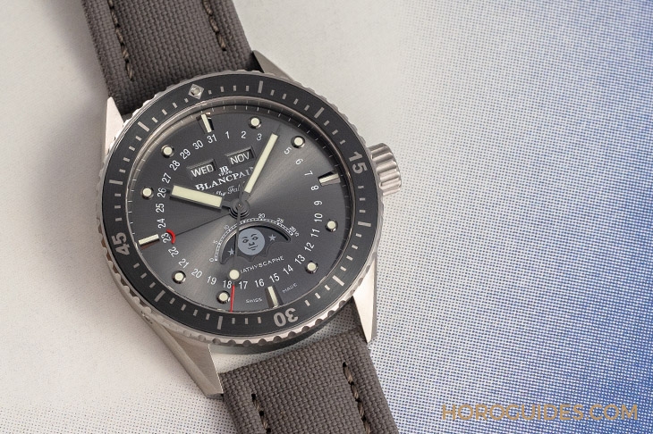 BLANCPAIN - FIFTY FATHOMS - 5054-1210-G52A - 允文允武的進階潛水錶:Blancpain五十噚深潛器全日曆月相腕錶