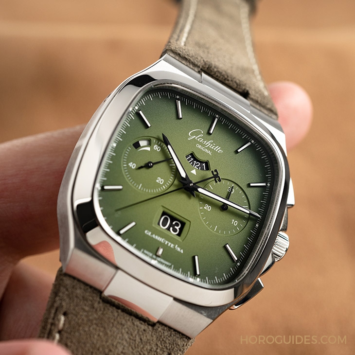 GLASHÜTTE ORIGINAL - SENATOR - 1-37-02-09-02-63 - 好Funky的復古錶!格拉蘇蒂原創Seventies Chronograph墨玉綠面盤