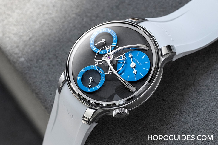 MB&F - LEGACY MACHINES - 04.TR.LB - 最有感的科幻亮眼配色,MB&F LM Split Escapement EVO冰藍面