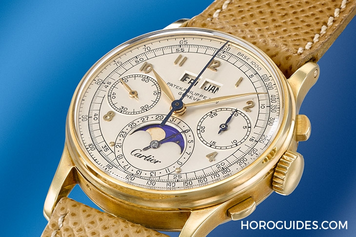 PATEK PHILIPPE - 佳士得即將拍賣:百達翡麗Ref.1518萬年曆計時碼錶,唯一已知配有Cartier雙簽面盤