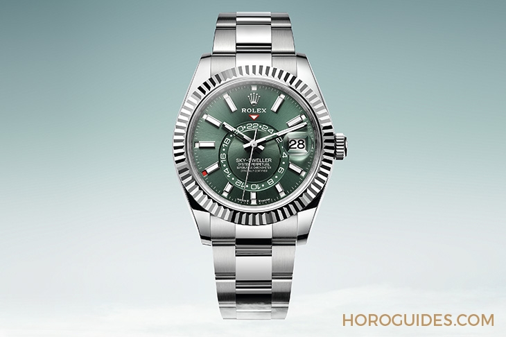 ROLEX - 勞力士天行者Sky-Dweller半金材質推出薄荷綠新色,玫瑰金材質搭配專屬藍綠色錶盤
