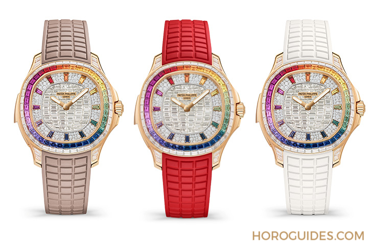 PATEK PHILIPPE - Ladies First!百達翡麗最新Aquanaut Luce「彩虹」三問錶與Nautilus織紋複合錶帶