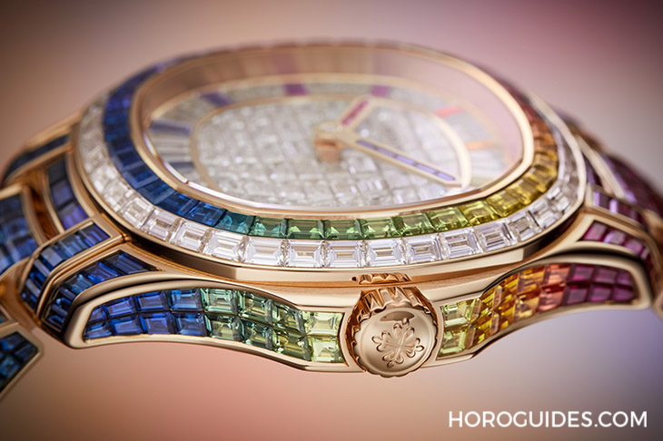 PATEK PHILIPPE - Ladies First!百達翡麗最新Aquanaut Luce「彩虹」三問錶與Nautilus織紋複合錶帶