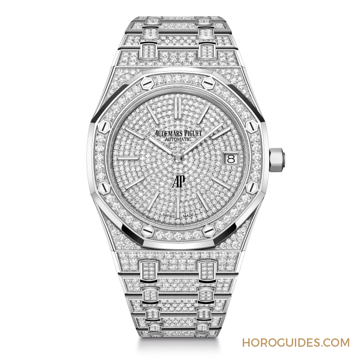 AUDEMARS PIGUET - ROYAL OAK - 16202BA.HH.1241BA.01 - 光彩熠熠!AUDEMARS PIGUET Royal Oak Jumbo全鑲寶石版限量登場