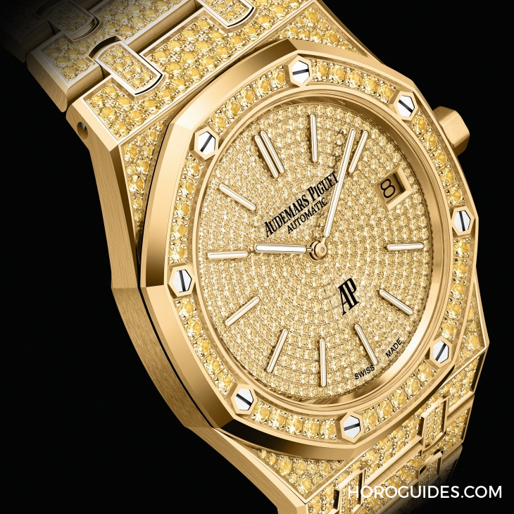 AUDEMARS PIGUET - ROYAL OAK - 16202BA.HH.1241BA.01 - 光彩熠熠!AUDEMARS PIGUET Royal Oak Jumbo全鑲寶石版限量登場