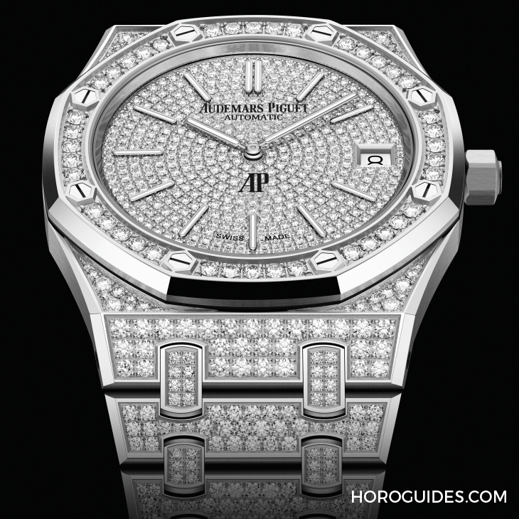 AUDEMARS PIGUET - ROYAL OAK - 16202BA.HH.1241BA.01 - 光彩熠熠!AUDEMARS PIGUET Royal Oak Jumbo全鑲寶石版限量登場