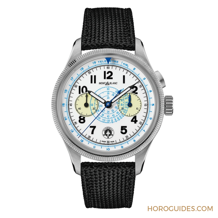 MONTBLANC - 1858 - (Blue Arrow) - MONTBLANC x Collective Horology聯手再現Minerva傳奇設計|1858 Minerva單按鈕計時碼錶Blue Arrow  P.05