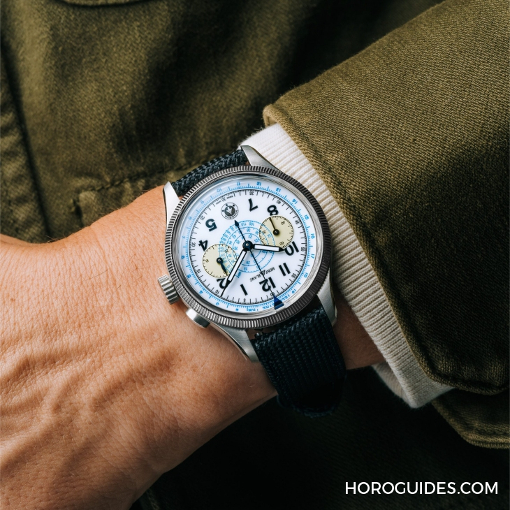 MONTBLANC - 1858 - (Blue Arrow) - MONTBLANC x Collective Horology聯手再現Minerva傳奇設計|1858 Minerva單按鈕計時碼錶Blue Arrow  P.05