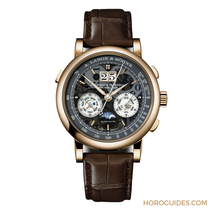 A. LANGE & SÖHNE - SAXONIA - 740.055 - 半透夜光錶盤再遇18K蜂蜜金|朗格Datograph Perpetual Tourbillon Honeygold "Lumen"