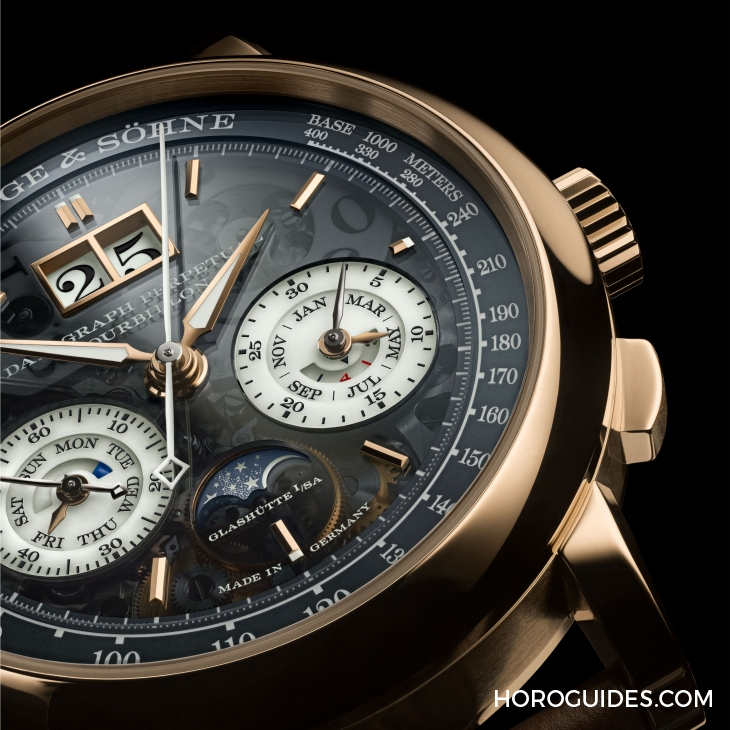 A. LANGE & SÖHNE - SAXONIA - 740.055 - 半透夜光錶盤再遇18K蜂蜜金|朗格Datograph Perpetual Tourbillon Honeygold "Lumen"