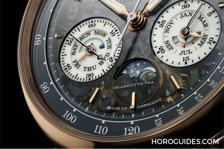 A. LANGE & SÖHNE - SAXONIA - 740.055 - 半透夜光錶盤再遇18K蜂蜜金|朗格Datograph Perpetual Tourbillon Honeygold "Lumen"