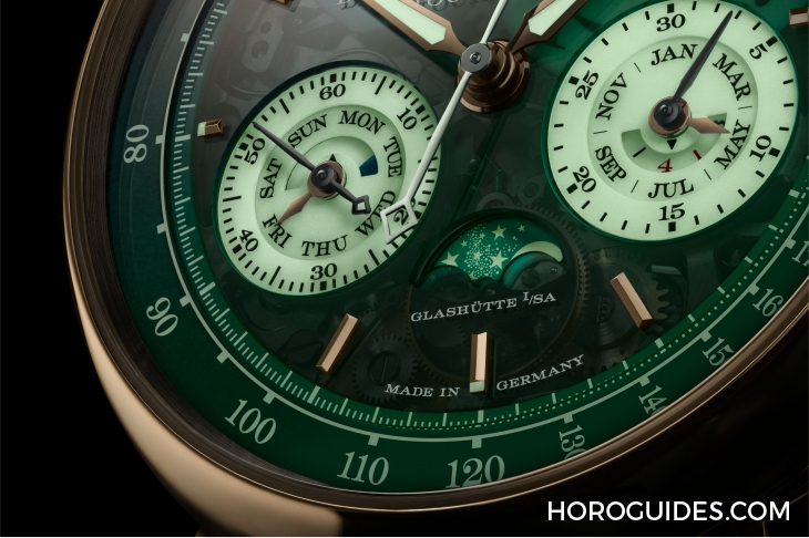 A. LANGE & SÖHNE - SAXONIA - 740.055 - 半透夜光錶盤再遇18K蜂蜜金|朗格Datograph Perpetual Tourbillon Honeygold "Lumen"