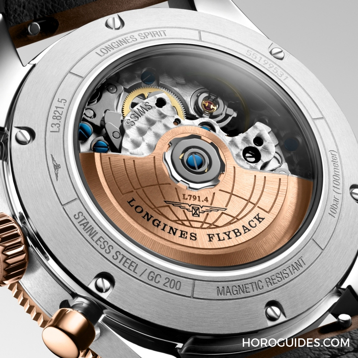 LONGINES - SPIRIT - L3.802.1.53.6 - 浪琴表LONGINES Spirit再掀熱潮!先行者系列Zulu Time鈦金屬與計時碼錶半金新登場