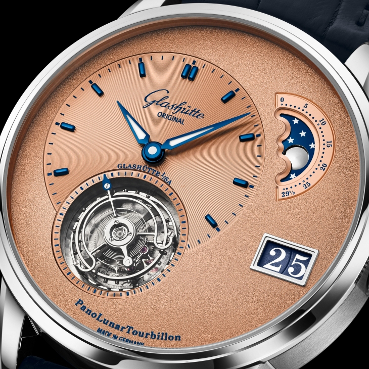 GLASHÜTTE ORIGINAL - PANO - 1-93-03-01-03-61 - 源自赭紅鐵色，格拉蘇蒂原創鉑金限量版PanoLunar Tourbillon，揭幕嶄新錶盤工坊