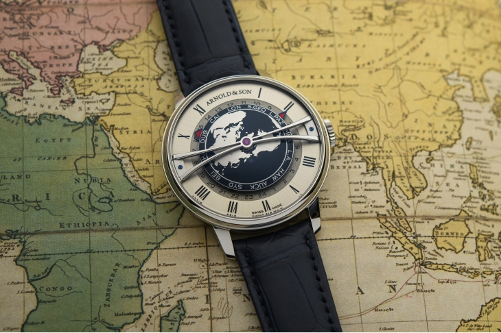 ARNOLD & Son - GLOBETROTTER - 1WTBS.K01A.C0263S - 藍綠交響,精巧寰宇|ARNOLD & SON推出兩款Globetrotter 42不鏽鋼限量版