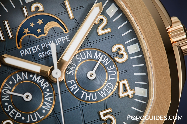 PATEK PHILIPPE - AQUANAUT - 5261R-001 - 百達翡麗Aquanaut第一款年曆錶:Aquanaut Luce 5261R-001搭配藍灰色錶盤