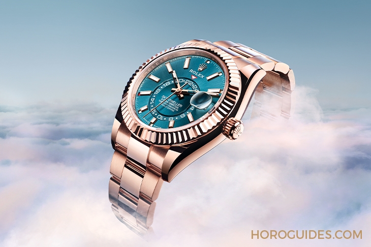 ROLEX - 勞力士天行者Sky-Dweller半金材質推出薄荷綠新色,玫瑰金材質搭配專屬藍綠色錶盤
