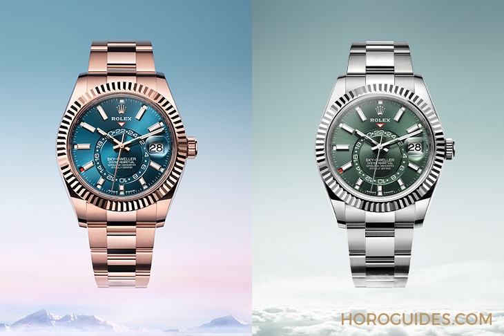 ROLEX - 勞力士天行者Sky-Dweller半金材質推出薄荷綠新色,玫瑰金材質搭配專屬藍綠色錶盤