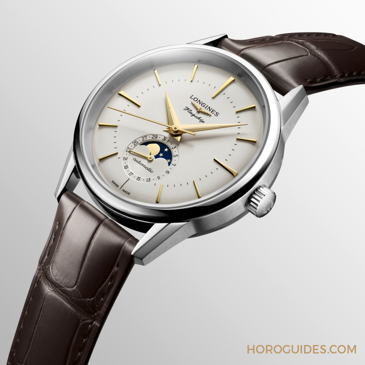 LONGINES - FLAGSHIP - L4.815.4.78.2 - 簡單、均衡,即是優雅!浪琴表LONGINES Flagship Heritage推出月相新款