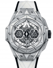 HUBLOT 宇舶錶 BIG BANG SANG BLEU II刺青鈦金白色腕錶