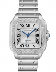 CARTIER 卡地亞 SANTOS DE CARITER SANTOS STEEL PAVED